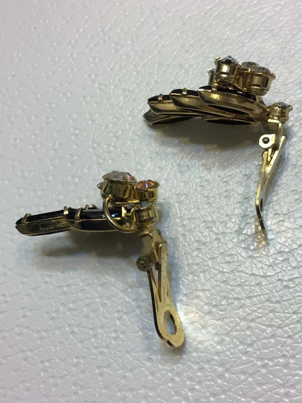 Juliana D&E Black Glass AB Crystals JULIANA Cluster Clip-on Earrings